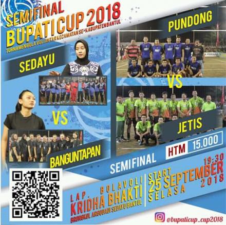 Laga Semi Final ke 2 Turnamen Bola Voli Bupati Cup 2018