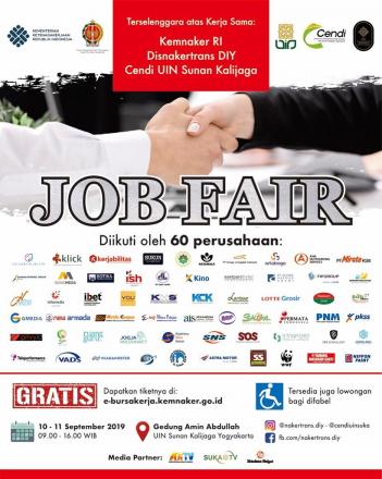 Kemnaker RI, Disnakertrans DIY, can CendiUIN Sunan Kalijaga Gelar Job Fair