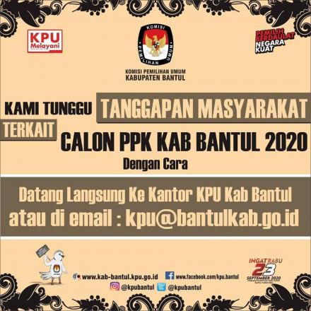 KPU Bantul Buka Tanggapan Masyarakat Terkait PPK