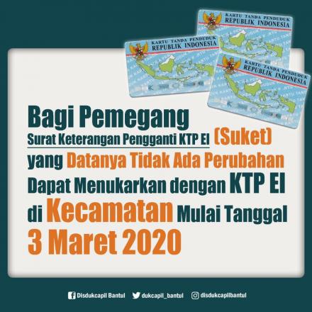 Disdukcapil Bantul Sampaikan Pengumuman Penukaran KTP-El