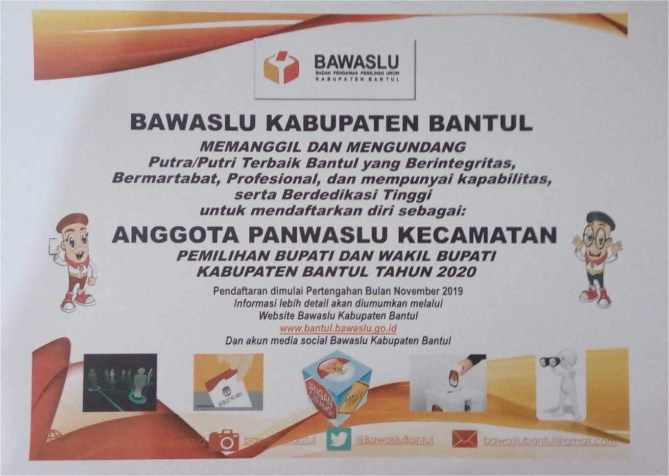 Bawaslu Bantul Buka Pendaftaran Anggota Panwaslu Kecamatan - Website ...