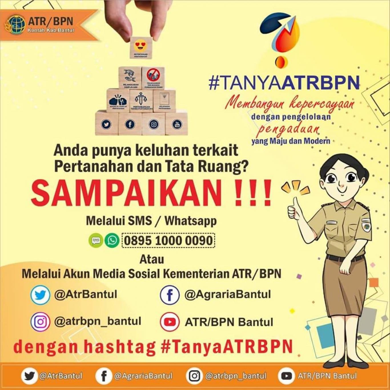 ATR/BPN Kabupaten Bantul Buka Ruang Pengaduan - Website Kalurahan Argodadi